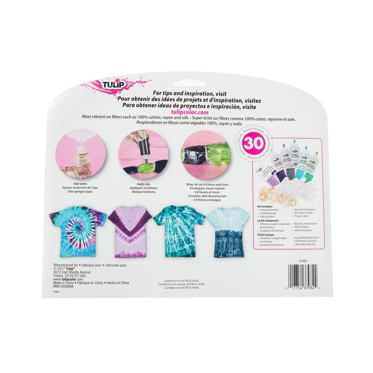 Tulipe tie-dye en une étape tulipe • kit tie-dye 5 couleurs sirène