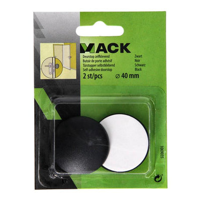Mack 1069035 - butée de porte autocollante noir ø 40 mm 2 pcs | 6 pièces