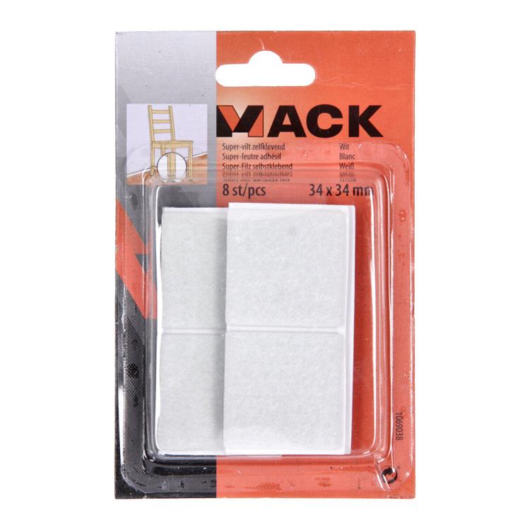 Mack 1069038 - super feutre autocollant blanc 34 x 34 mm 8 pcs | 12 pièces