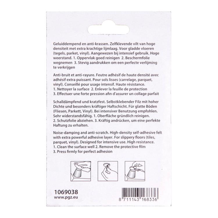 Mack 1069038 - super feutre autocollant blanc 34 x 34 mm 8 pcs | 12 pièces