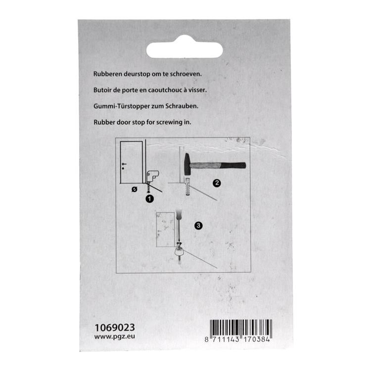 Mack 1069023 - butée de porte caoutchouc + vis noir 30 x 35 mm 2 pcs | 6 pièces