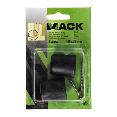 Mack 1069023 - butée de porte caoutchouc + vis noir 30 x 35 mm 2 pcs | 6 pièces