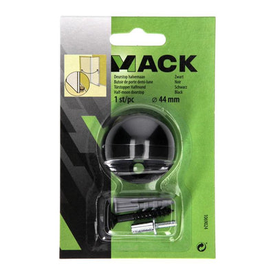 Mack 1069024 - butée de porte demi-lune noir ø 44 mm 1 pièce pièce | 6 pièces