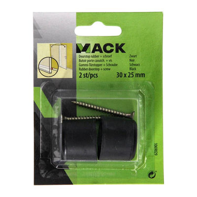Mack 1069029 - butée de porte caoutchouc + vis noir 30 x 25 mm 2 pcs | 6 pièces