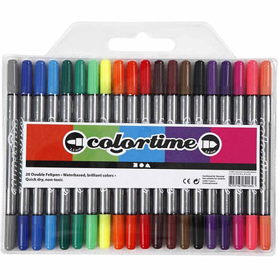 Marqueurs à double facteur - Couleurs de base, 20e.