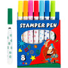 Marqueurs tampons Creativ company, différentes couleurs, 8 pièces, 1 boîte