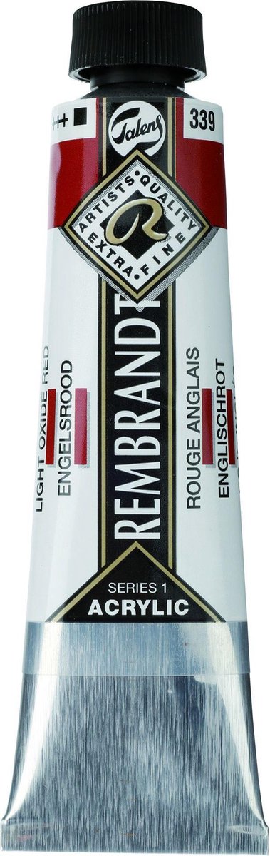 Peinture acrylique Rembrandt série 1 rouge oxyde clair (339)