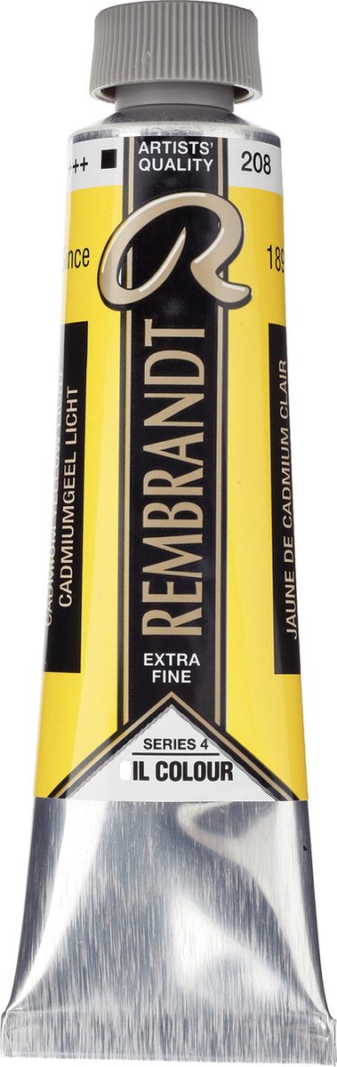 Peinture à l'huile Rembrandt tube 40 ml jaune de cadmium clair 208