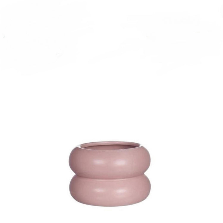 Idées 4 saisons pot de fleur potelé rose ø9xh6,4cm