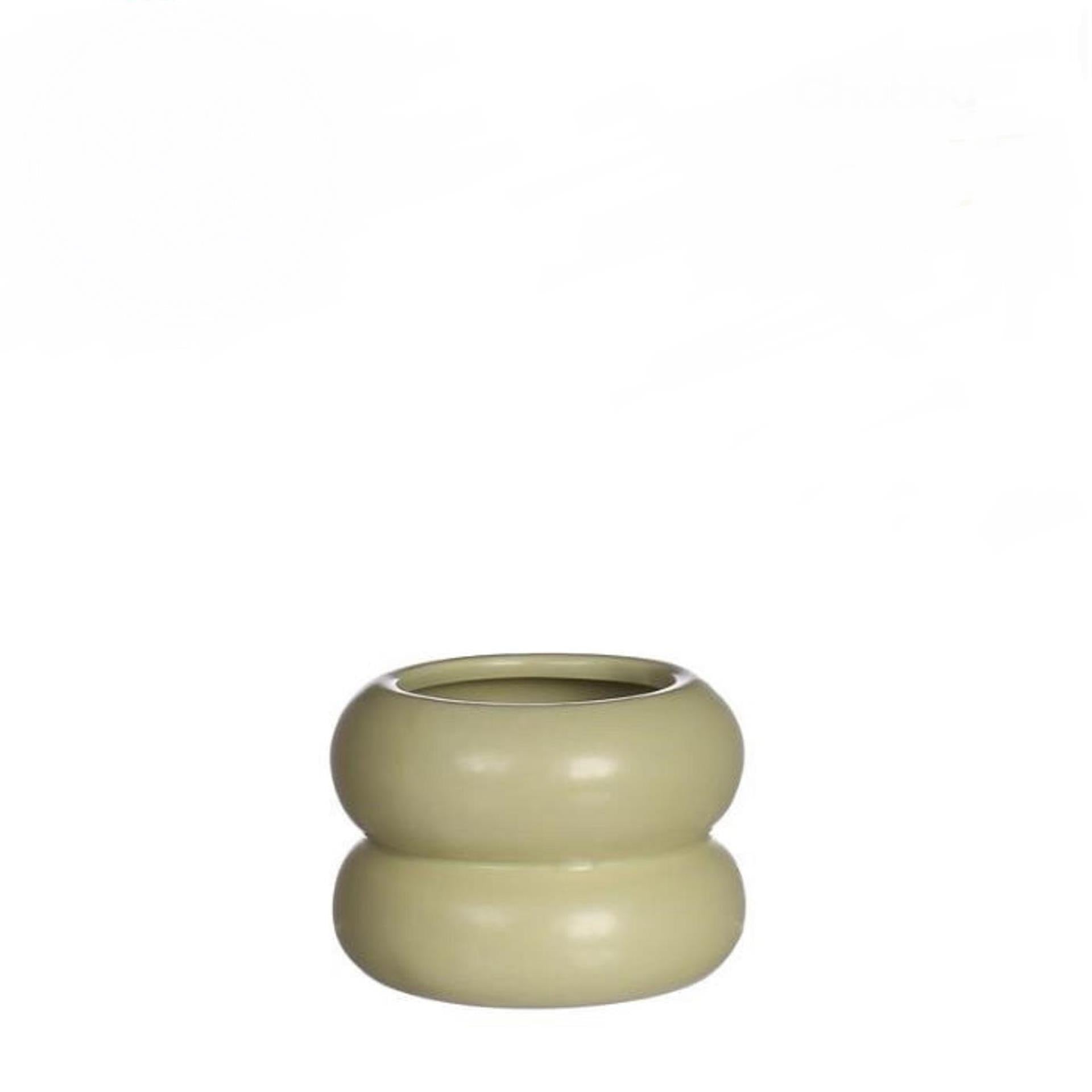 Idées 4 saisons pot de fleur potelé vert jade ø9xh6,4cm