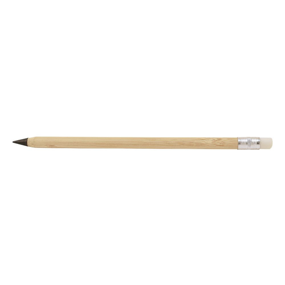 Crayon en bambou sans fin, rond avec gomme.