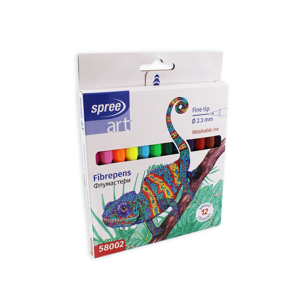 12 feutres 12 couleurs, pointe fine 2,