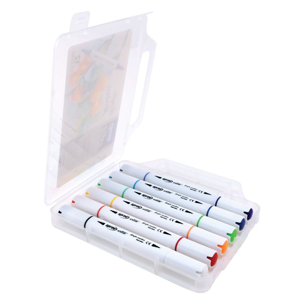12 marqueurs triangulaires acryliques de 2 couleurs
