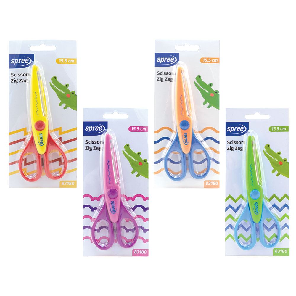 Ciseaux pour enfants zigzag 15,5 cm. 4 couleurs.
