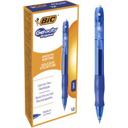 Ty stylo roller gel bic veloci bleu 12 pièces