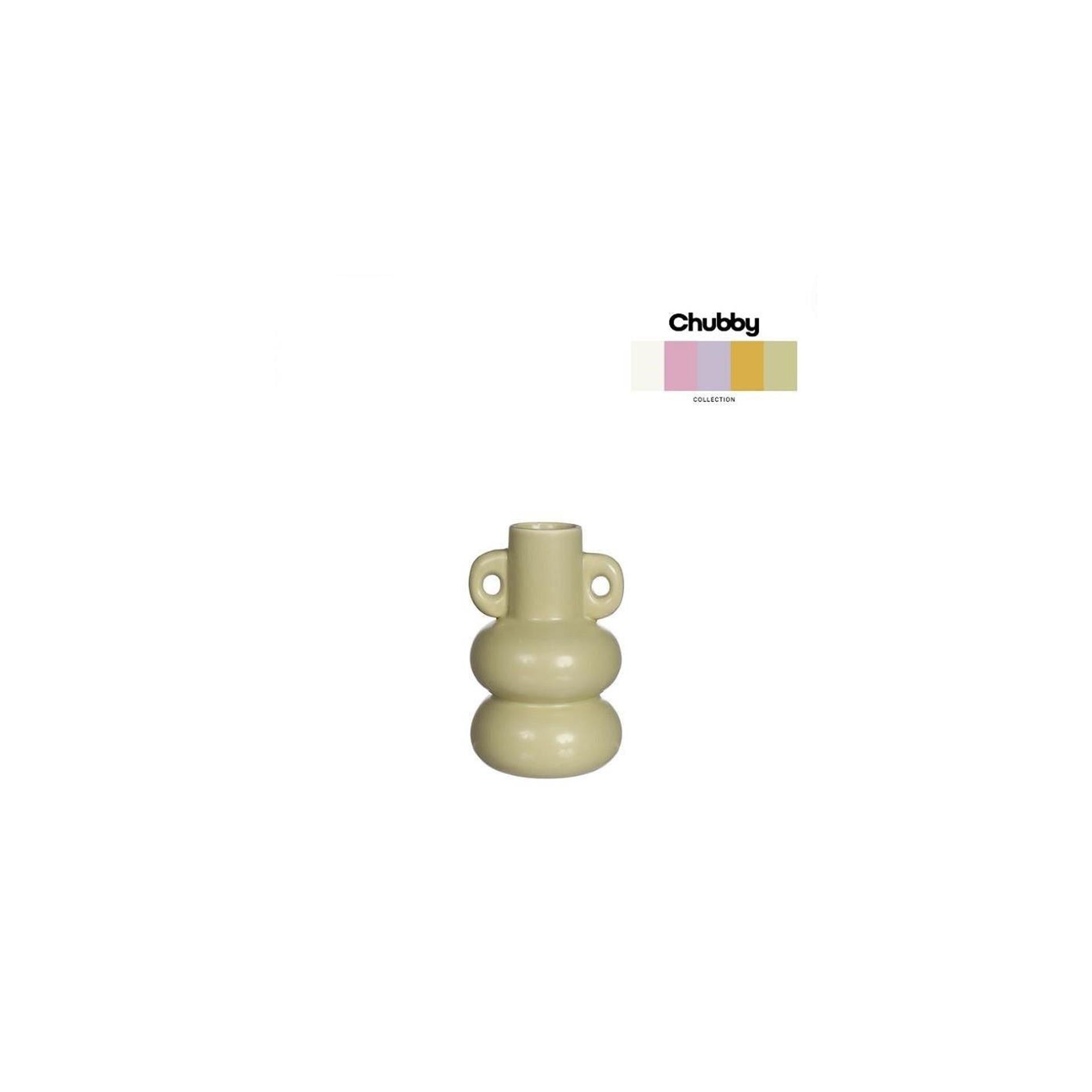 Bougeoir potelé Idées 4 saisons h12cm vert jade