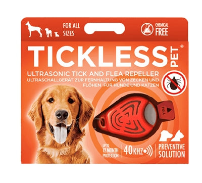 Défense Tickless Teek et VLO pour l'orange fluorescent pour chiens et chats