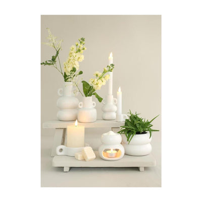 Brûleur potelé Idées 4 saisons ø10xh9cm blanc cassé