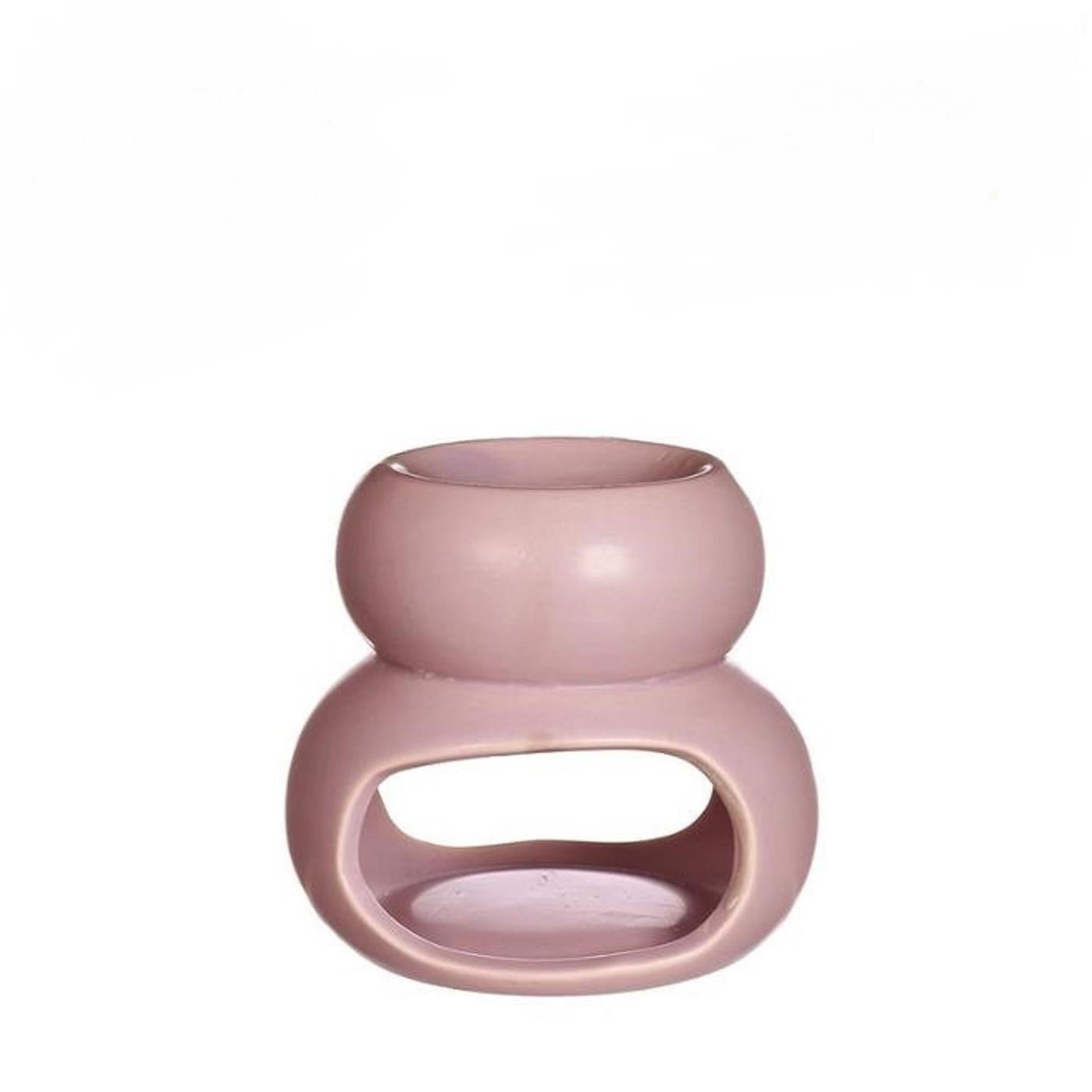 Brûleur parfum potelé Idées 4 saisons rose ø10xh9cm