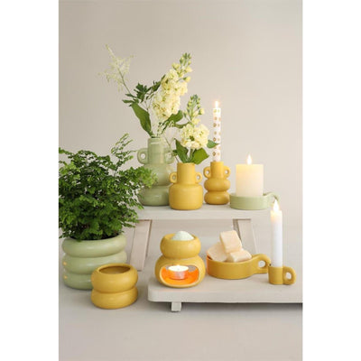 Brûleur parfum potelé Idées 4 saisons jaune ø10xh9cm