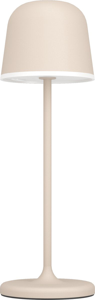 Lampe de table Eglo manièrea - variateur tactile - 34 cm - rechargeable (jusqu'à 38 heures d'éclairage) - aluminium - coloris sable blanc - sans fil - intérieur et extérieur