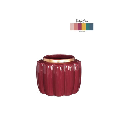 Idées 4 saisons pot de fleur pouf cerise ø12,6xh9,7cm