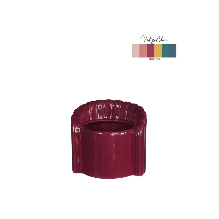 Idées 4 saisons pot de fleur pouf chaise cerise ø8,4x9x9,5cm
