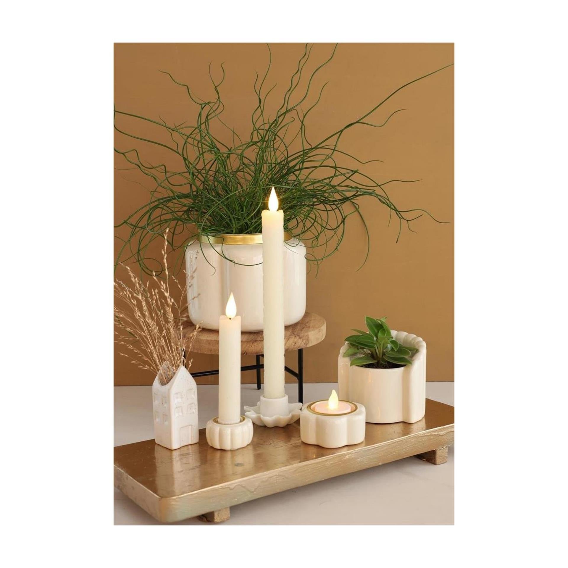 Pouf porte-bougie Idées 4 saisons crème ø7xh3,4cm