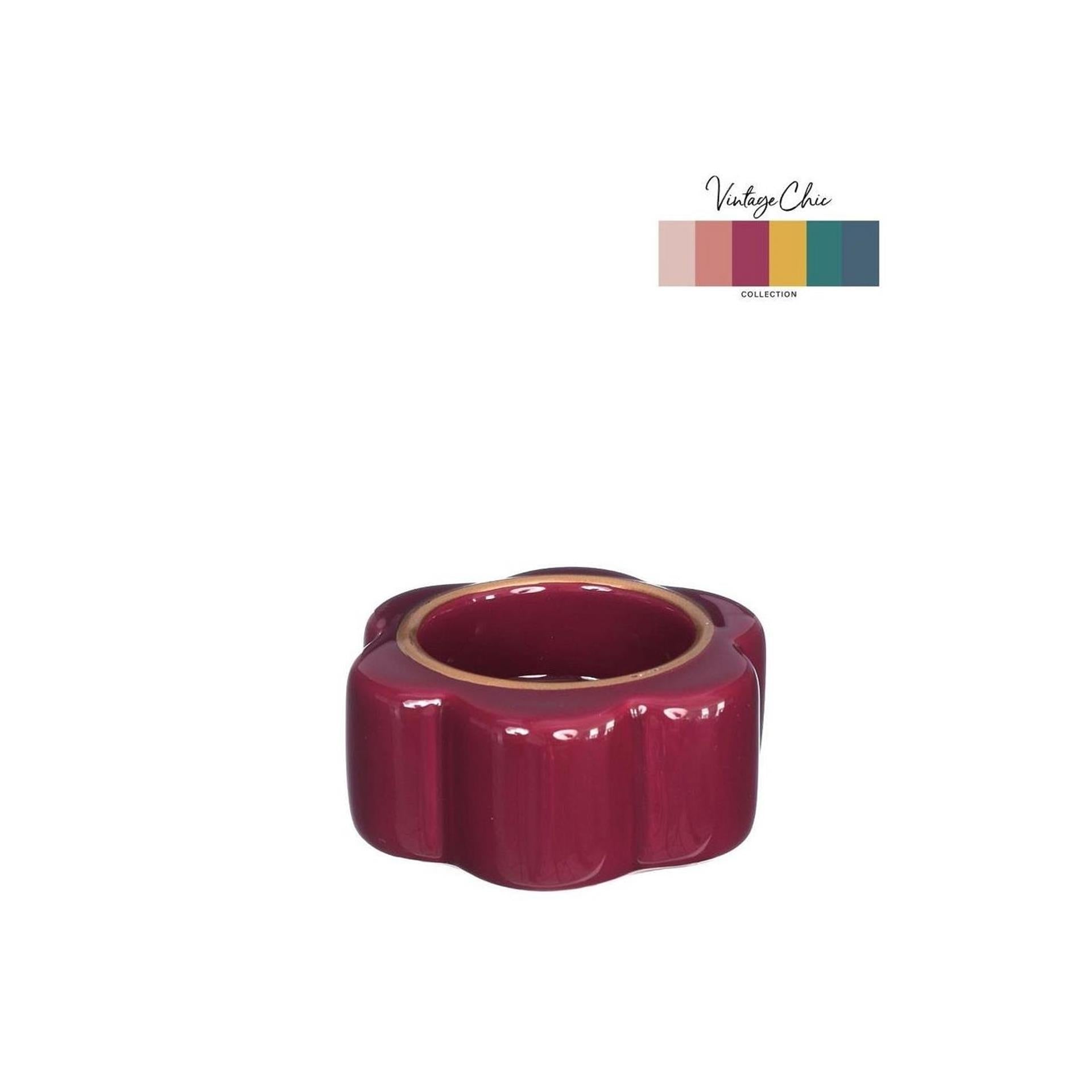 Idées 4 saisons photophore pouf cerise ø7xh3,4cm