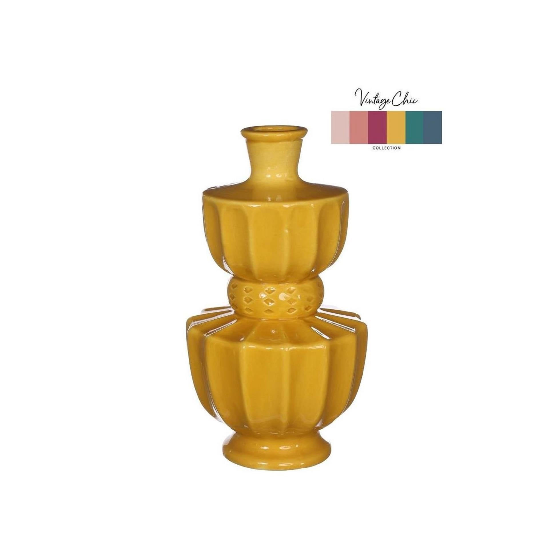Idées 4 saisons vase bellagio moutarde ø11xh20cm