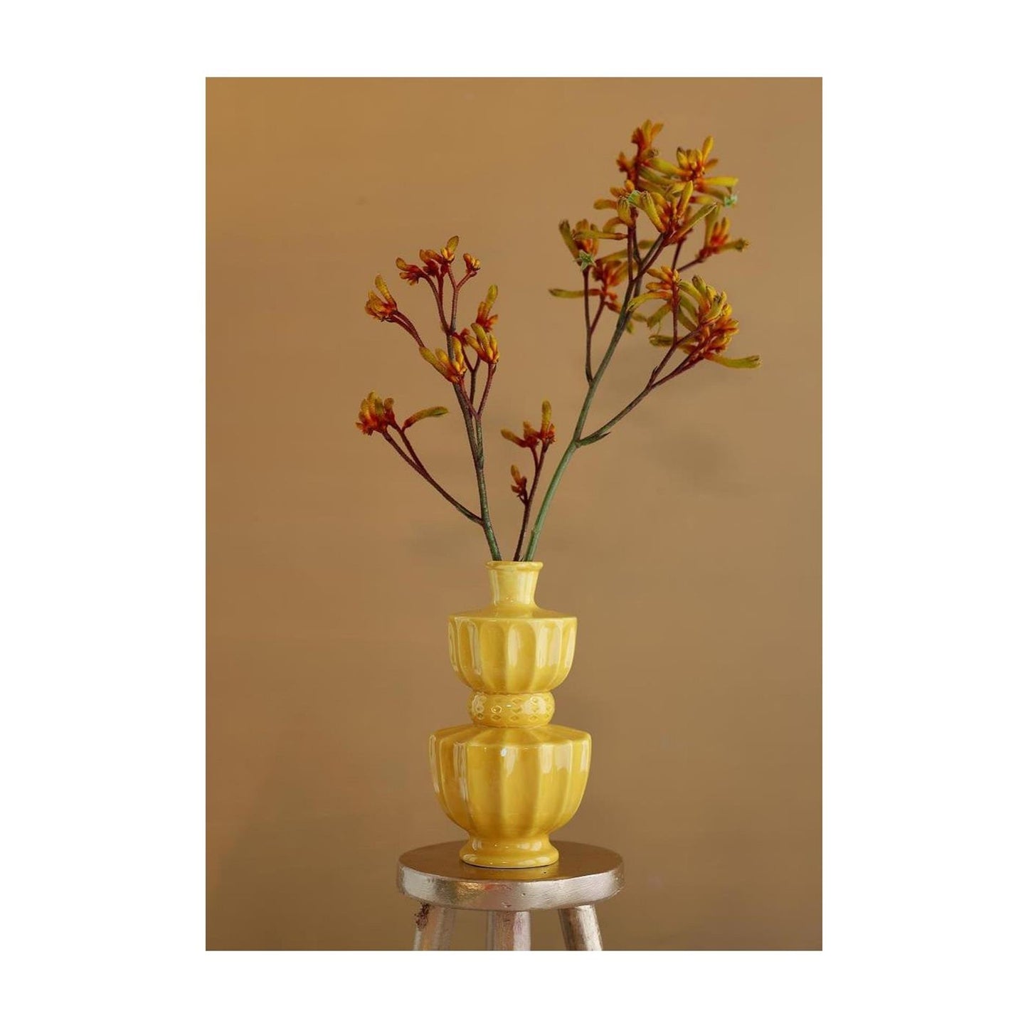 Idées 4 saisons vase bellagio moutarde ø11xh20cm