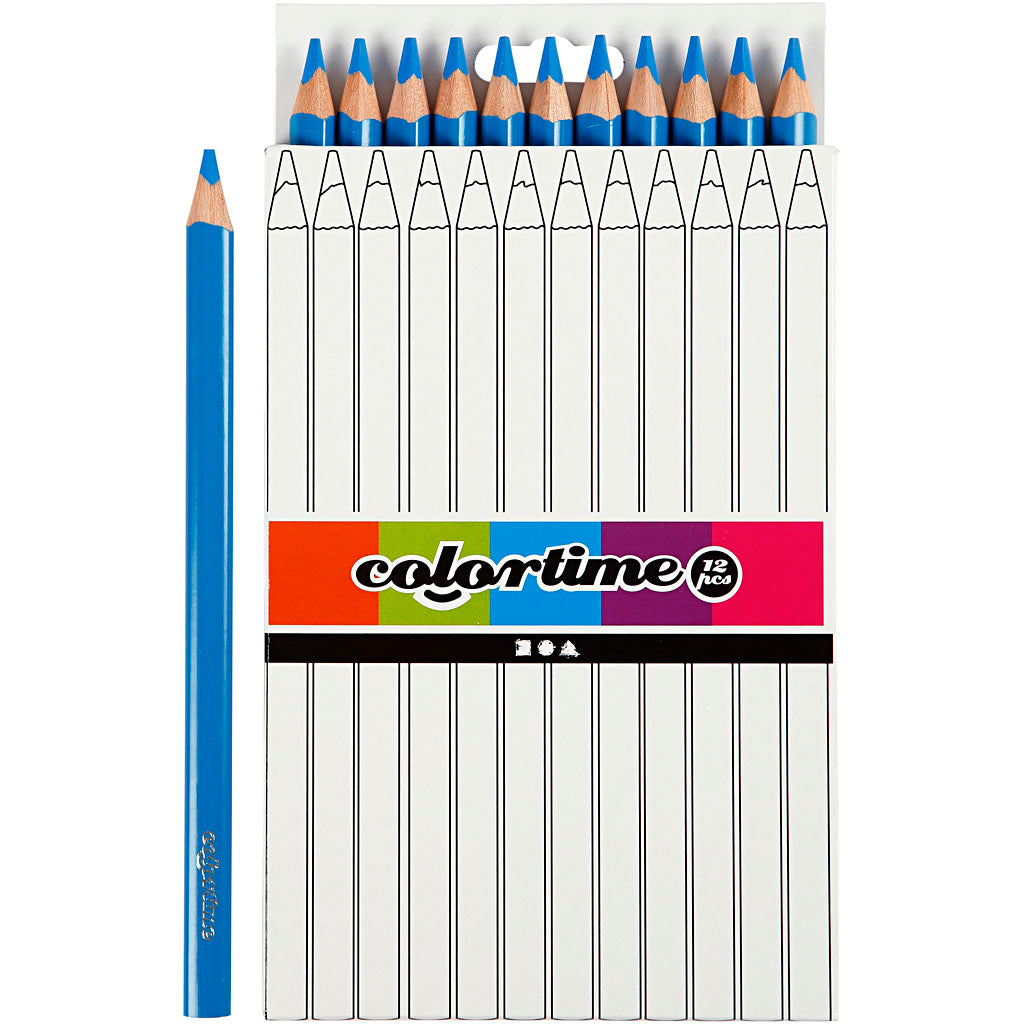 Crayons de couleur jumbo triangulaires - bleu, 12e.