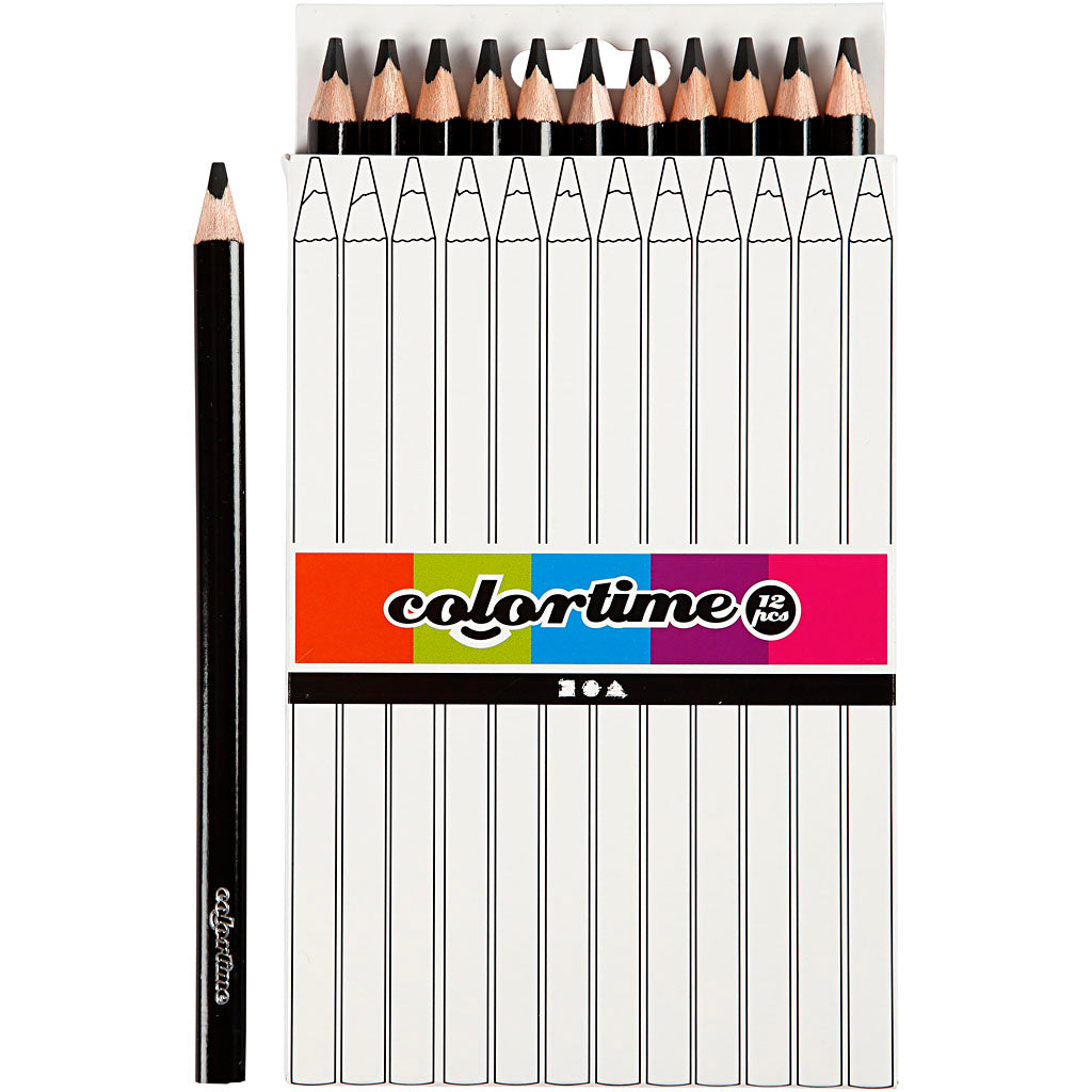 Crayons de couleur jumbo triangulaires - noir, 12e.