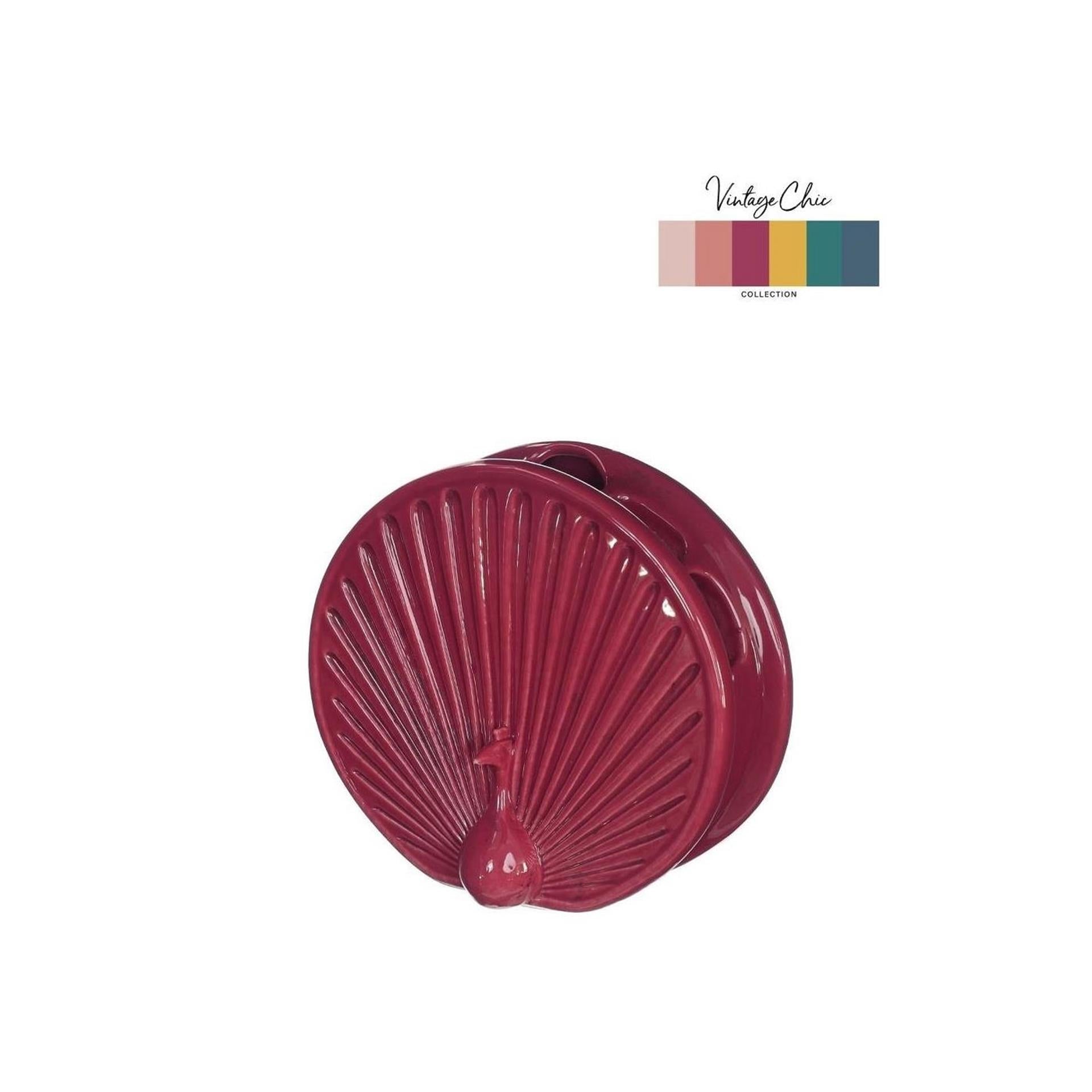 Idées vase 4 saisons paon cerise ø6,5x15x13,6cm