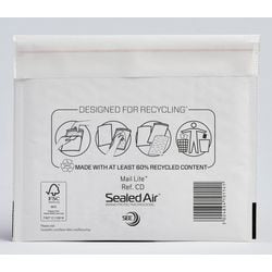 Enveloppe à bulles scellée air mail lite lite cd 79 g/m² blanc 10 pièces