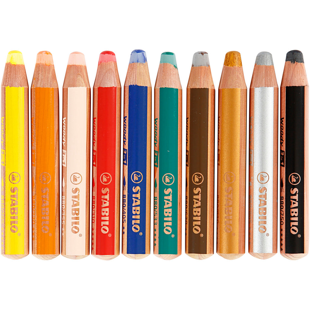 Crayons de couleur Stabilo Woody 3in1 - 10 couleurs