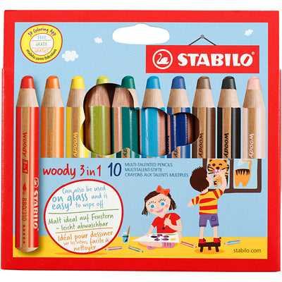Crayons de couleur Stabilo Woody 3in1 - 10 couleurs