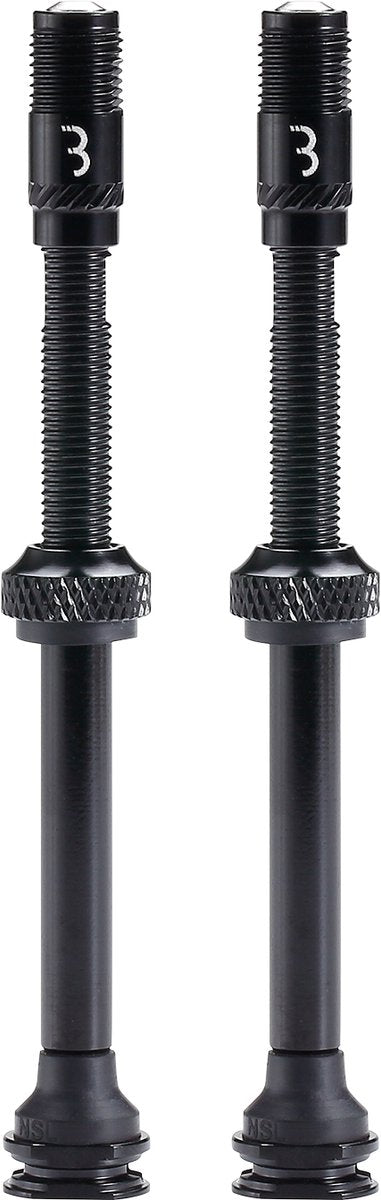 Valve corecap al Bbb cycling - jeu de valves tubeless - 300 % de débit d'air en plus - compatibilité universelle avec pompe - aluminium - 80 mm - 2 pièces - noir - bti-166