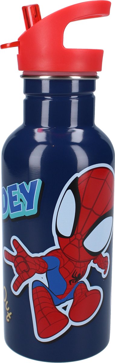 Vadobag gourde et gobelet scolaire spidey - bleu - acier inoxydable - 500 ml