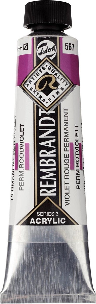 Peinture acrylique Rembrandt série 3 perm. violet rouge (567)