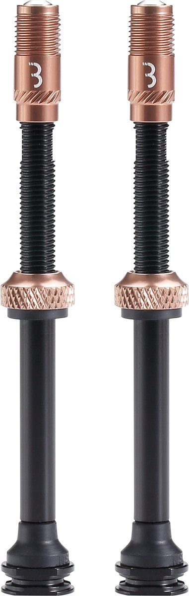 Valve corecap al Bbb cycling - jeu de valves tubeless - 300 % de débit d'air en plus - compatibilité universelle avec pompe - aluminium - 80 mm - 2 pièces - cuivre - bti-166