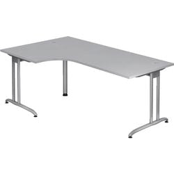 Bach bureau d'angle marteau vbs82 5 mélamine 200x120cm gris