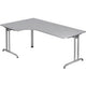 Bach bureau d'angle marteau vbs82 5 mélamine 200x120cm gris