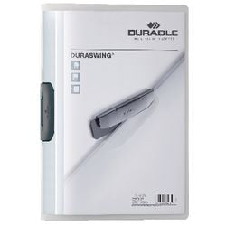 Dossier à clips duraswing plastique durable a4 220x306mm graphite transparent