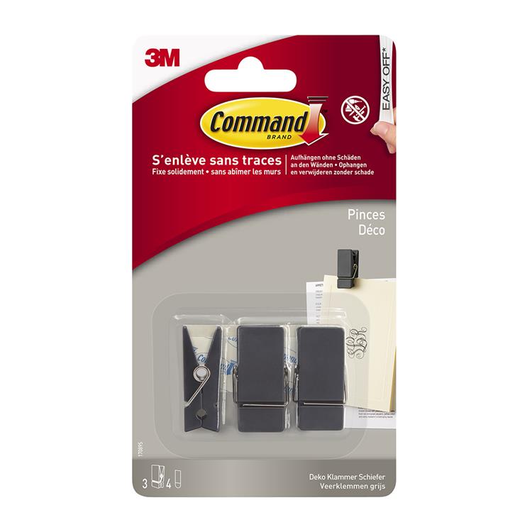 3m 1062189 - pinces à ressort gris ardoise command 17089s | 6 pièces