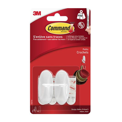 3m 1060950 - bandes cmnd et crochets design 17082, petit, 2hks + 4s pk | 6 pièces