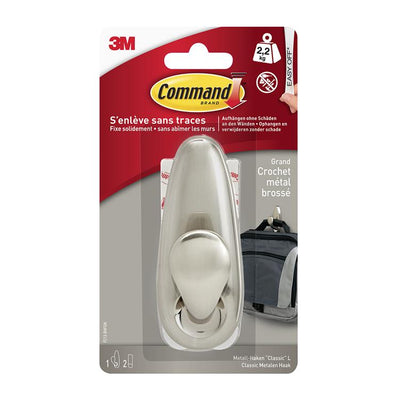 3m 1060947 - crochet cmnd Forever Classic, brossé. ni, 1hk + 2s pk | 4 pièces