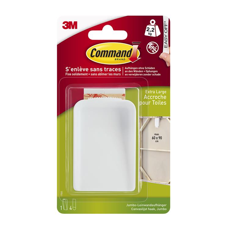 3m 1062192 - cintre en toile de commande jumbo17045, blanc, paquet de 1 paquet + 4 | 6 pièces