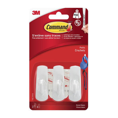 3m 1061760 - cmd crochet en plastique blanc petit | 6 pièces