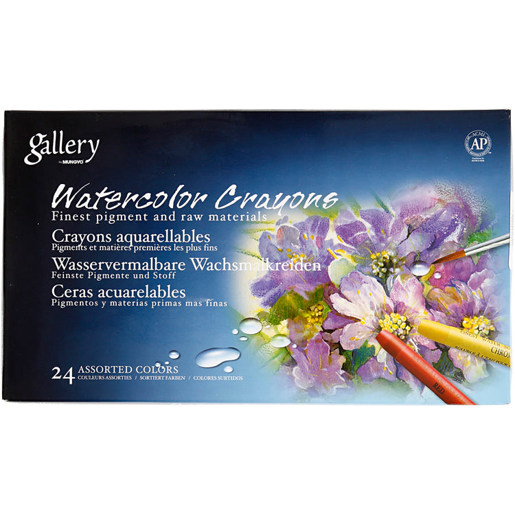 Crayons aquarelle Mungyo, l : 9,3 cm, différentes couleurs, 24 pièces, 1 boîte
